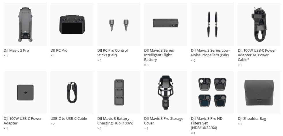 Conținut Pachet Drona DJI Mavic 3 Pro Fly More Combo (DJI RC Pro)