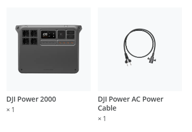 Conținut pachet baterie externă portabilă DJI Power 2000